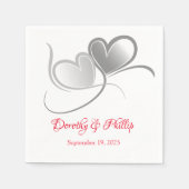 Serviette En Papier Mariage deux coeurs papier serviettes (Devant)