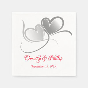 Serviette En Papier Mariage deux coeurs papier serviettes