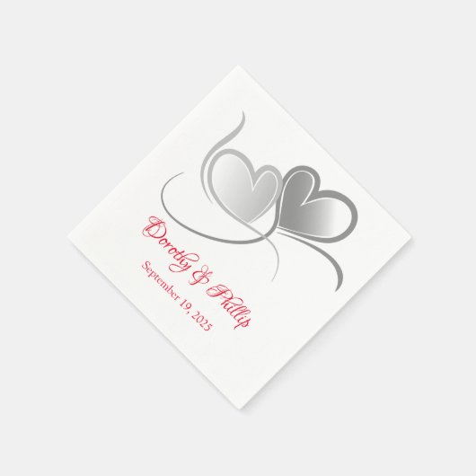 Serviette En Papier Mariage deux coeurs papier serviettes (Coin)