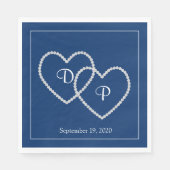 Serviette En Papier Mariage deux coeurs papier serviettes (Devant)