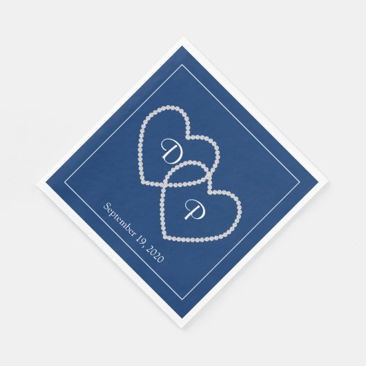 Serviette En Papier Mariage deux coeurs papier serviettes (Coin)