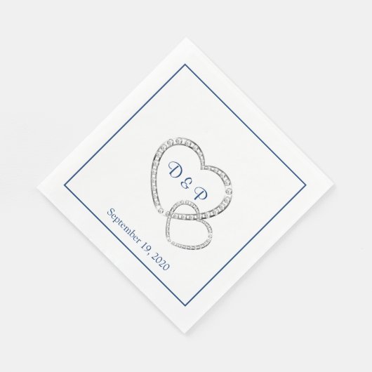 Serviette En Papier Mariage deux coeurs papier serviettes (Coin)