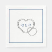 Serviette En Papier Mariage deux coeurs papier serviettes (Devant)