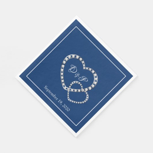 Serviette En Papier Mariage deux coeurs papier serviettes (Coin)