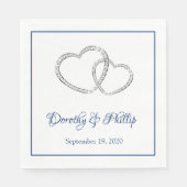 Serviette En Papier Mariage deux coeurs papier serviettes (Devant)