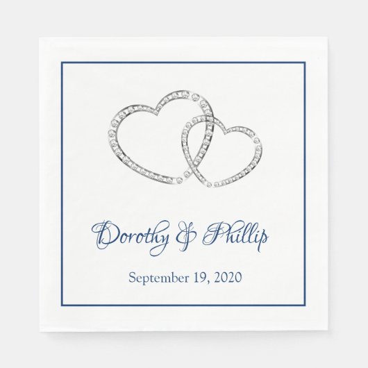 Serviette En Papier Mariage deux coeurs papier serviettes (Devant)