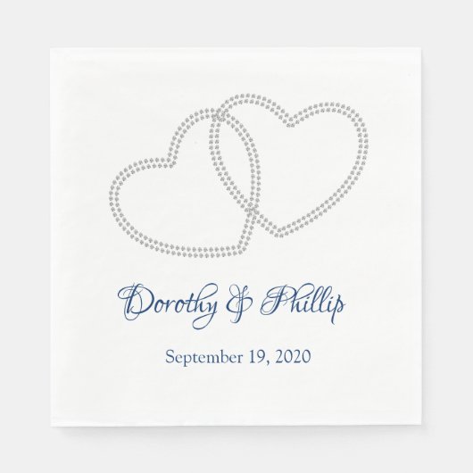 Serviette En Papier Mariage deux coeurs papier serviettes (Devant)
