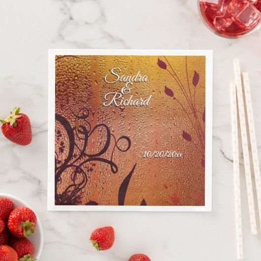 Serviette En Papier Mariage Dew cuivre (En situation)