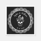 Serviette En Papier Mariage d'Halloween noir blanc gothique (Devant)