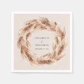 Serviette En Papier Mariage d'herbe bohème naturel moderne (Devant)