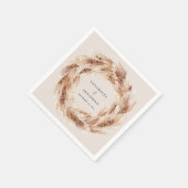 Serviette En Papier Mariage d'herbe bohème naturel moderne (Coin)