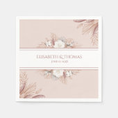 Serviette En Papier Mariage d'herbe Boho Pampas (Devant)