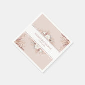 Serviette En Papier Mariage d'herbe Boho Pampas (Coin)