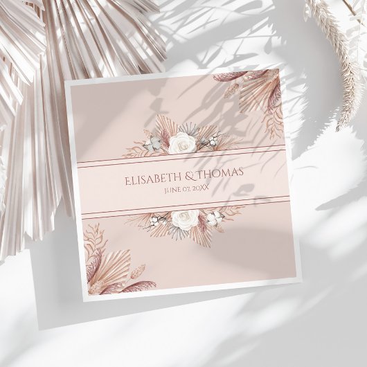 Serviette En Papier Mariage d'herbe Boho Pampas