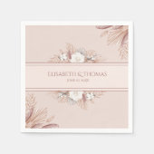 Serviette En Papier Mariage d'herbe Boho Pampas (Devant)