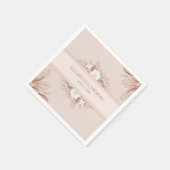 Serviette En Papier Mariage d'herbe Boho Pampas (Coin)