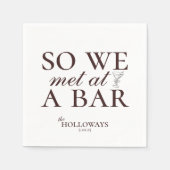 Serviette En Papier Mariage d'heure de cocktail Brown moderne (Devant)