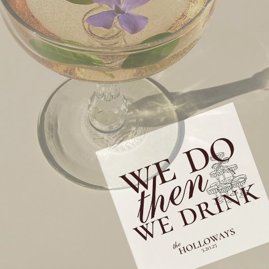 Serviette En Papier Mariage d'heure de cocktail Brown moderne