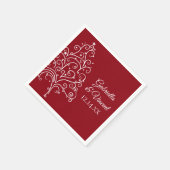 Serviette En Papier Mariage d'hiver de l'arbre de Noël rouge (Coin)
