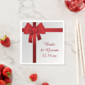 Serviette En Papier Mariage d'hiver des Red Bows (En situation)