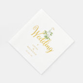 Serviette En Papier Mariage d'hiver élégant écriture dorée gui  (Coin)