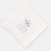 Serviette En Papier Mariage d'hiver moderne flocon de neige bleu (Coin)