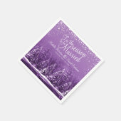 Serviette En Papier Mariage d'hiver pins lac violet art (Coin)