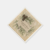 Serviette En Papier Mariage d'hiver, pommes de pin, serviettes en papi (Coin)