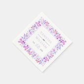 Serviette En Papier Mariage d'hiver violet feuilles et baies lavande (Coin)