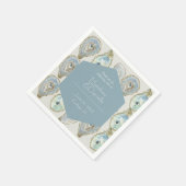 Serviette En Papier Mariage d'huîtres aquarelle - bleu-duché (Coin)
