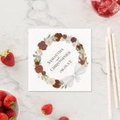 Serviette En Papier Mariage diagonal élégant de la couronne florale d' (En situation)