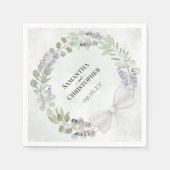 Serviette En Papier Mariage diagonal Eucalyptus & Lavender Wreath (Devant)