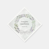Serviette En Papier Mariage diagonal Eucalyptus & Lavender Wreath (Coin)