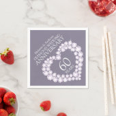 Serviette En Papier Mariage diamant Anniversaire nom de coeur serviett (En situation)
