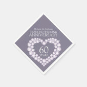 Serviette En Papier Mariage diamant Anniversaire nom de coeur serviett (Coin)