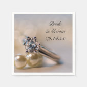 Serviette En Papier Mariage Diamond Ring et Pearl (Devant)