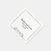 Serviette En Papier Mariage d'illustration manuscrite de cygne intempo (Coin)