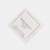 Serviette En Papier Mariage d'illustration manuscrite de cygne intempo (Coin)