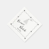Serviette En Papier Mariage d'illustration noir Scribble dessiné à la  (Coin)
