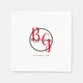 Serviette En Papier Mariage d'initiales personnalisées simples (Devant)