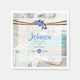Serviette En Papier Mariage Dolphin en bord de mer