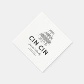 Serviette En Papier Mariage Doodle Fantaisiste (Coin)