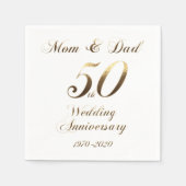 Serviette En Papier Mariage d'or 50e anniversaire Parents (Devant)