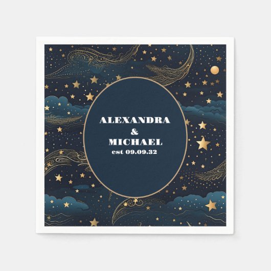 Serviette En Papier Mariage d'or céleste Crescent Moon (Devant)