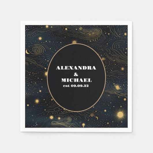 Serviette En Papier Mariage d'or céleste Crescent Moon (Devant)