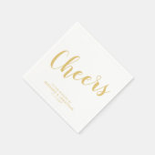 Serviette En Papier mariage d'or de script moderne 'Cheers' (Coin)