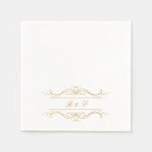 Serviette En Papier Mariage d'or Elegant Monogram de couple (Devant)
