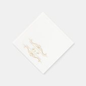 Serviette En Papier Mariage d'or Elegant Monogram de couple (Coin)