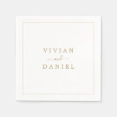 Serviette En Papier Mariage d'or minimaliste (Devant)