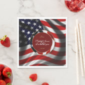 Serviette En Papier Mariage d'or moderne Patriotique Élégant USA (En situation)